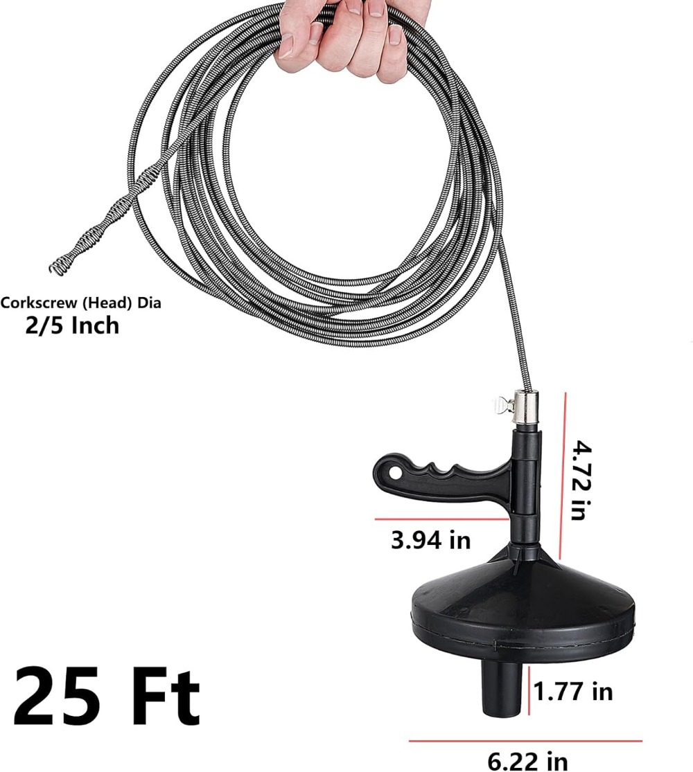 25 Ft Heavy Duty Drain Auger & - đánh giá và giá Plumbing Snake Drain