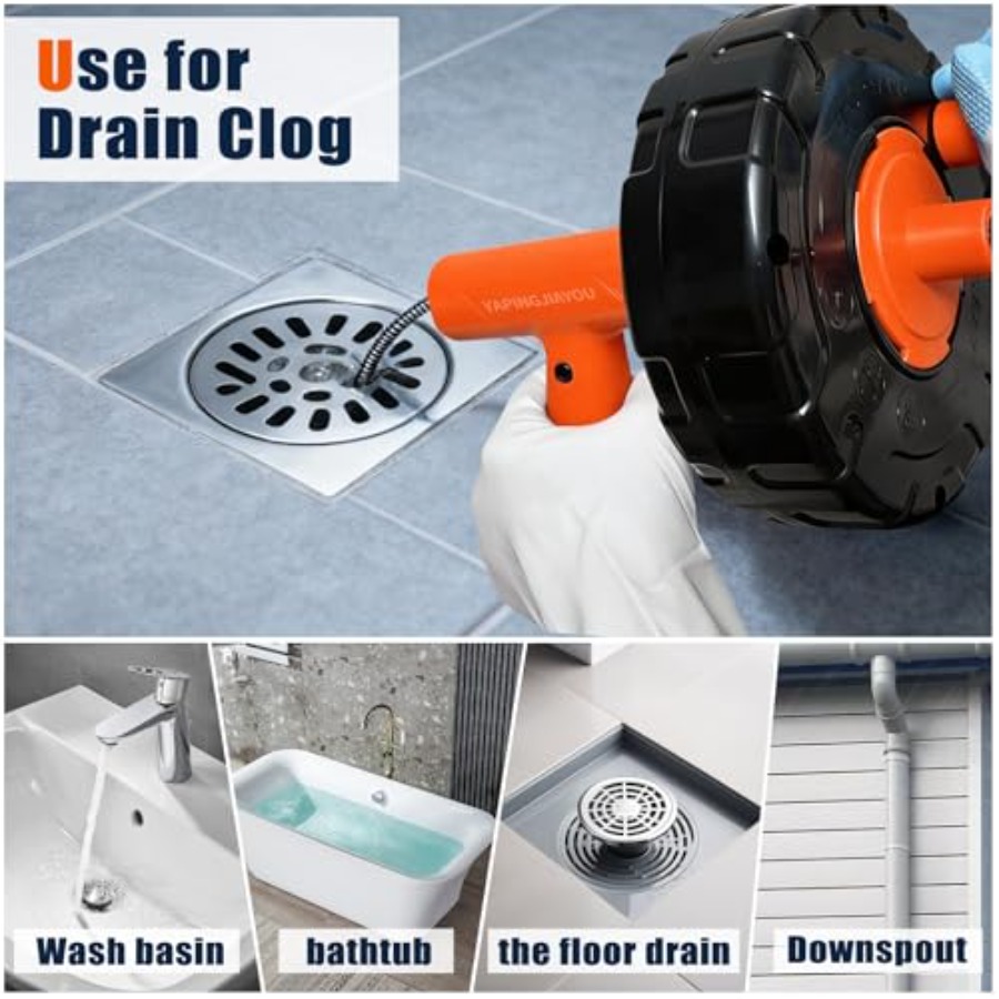 33-Feet Drain Snake Auger Kit, - đánh giá và giá Plumbing Snake Drain