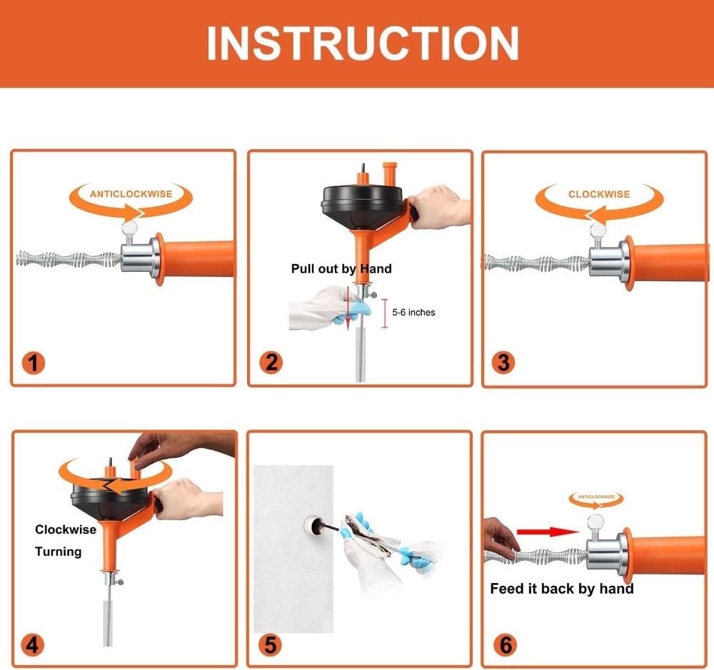 Drain Auger Clog Remover with  - đánh giá và giá Plumbing Snake Drain