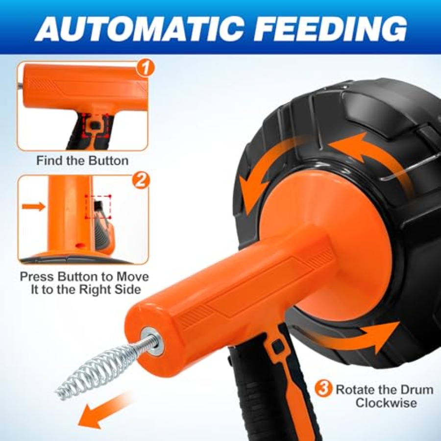 Drainsoon Auto Feed Drain Auge - đánh giá và giá Plumbing Snake Drain