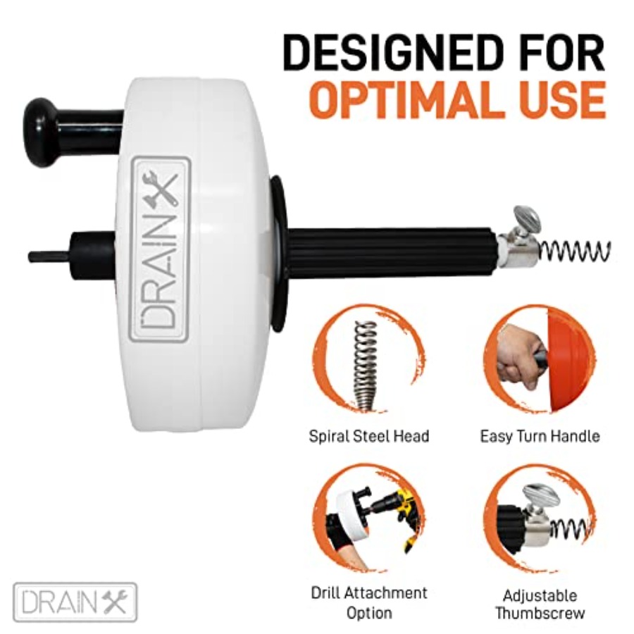 DrainX Power Pro 50-FT Steel D - đánh giá và giá Plumbing Snake Drain